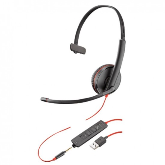 Plantronics Blackwire C3215 Monaural Wired USB-A UC Headset